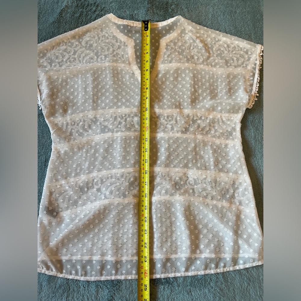 The Limited White Swiss Dot Lace Top Cap Sleeve Size S Small EUC - Picture 7 of 8